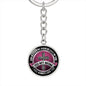 Gift for Mom Quote God Blessed Me Circle Steel Keychain - I Love Heartstrings