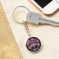 Gift for Mom Quote God Blessed Me Circle Steel Keychain - I Love Heartstrings