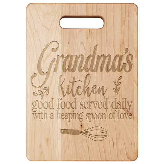Grandma's Kitchen Good Food Maple Cutting Board - I Love Heartstrings