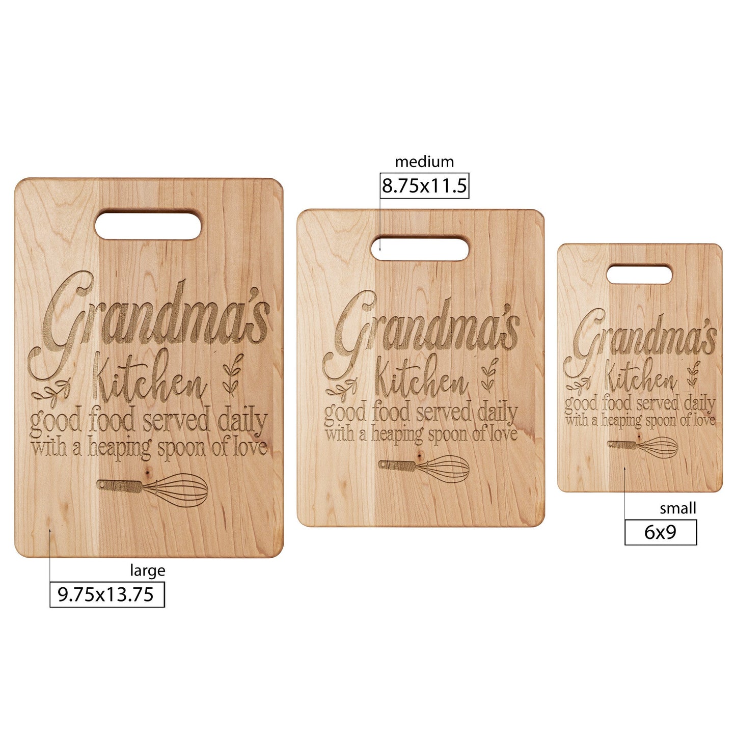 Grandma's Kitchen Good Food Maple Cutting Board - I Love Heartstrings