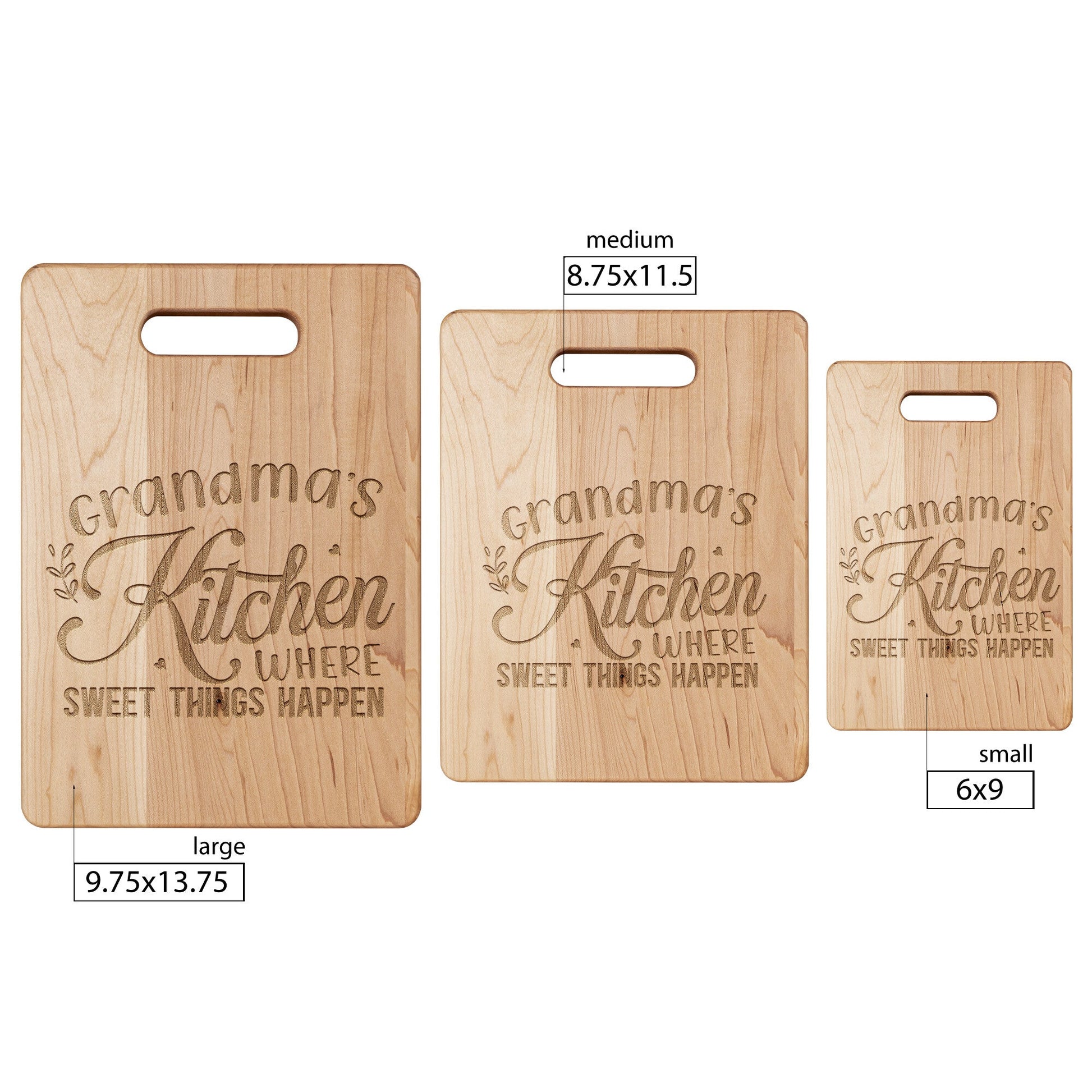 Grandma's Sweet Things Handcrafted Maple Cutting Board - I Love Heartstrings
