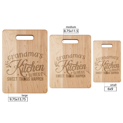 Grandma's Sweet Things Handcrafted Maple Cutting Board - I Love Heartstrings