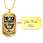 Gun owner gift, 2nd Amendment dog tag necklace, personalized for gun lovers, surgical steel pendant - I Love Heartstrings