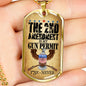 Gun owner gift, 2nd Amendment dog tag necklace, personalized for gun lovers, surgical steel pendant - I Love Heartstrings