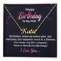 Happy Birthday Name Necklace for Wife - I Love Heartstrings