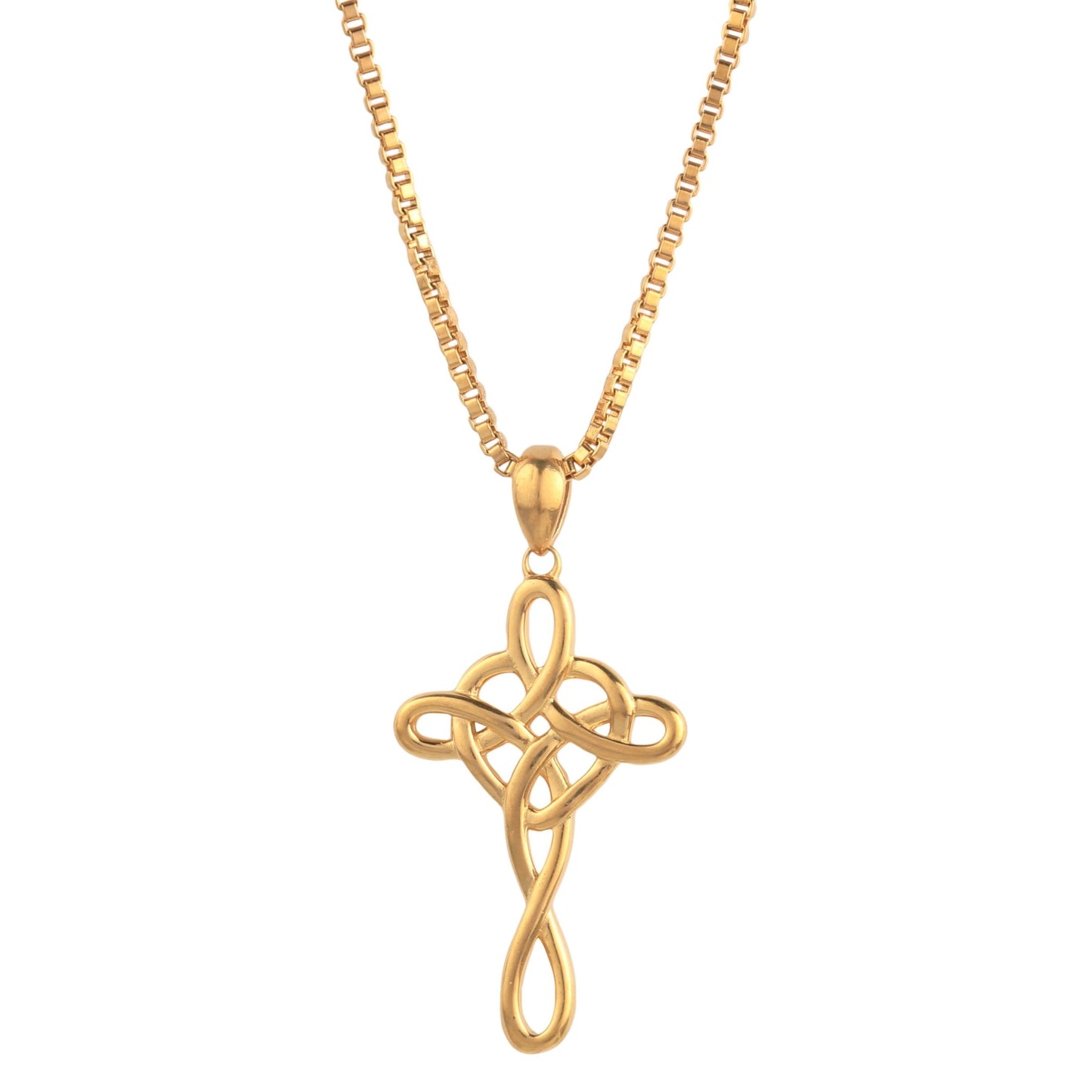 "Happy Mother's Day" 14k Gold Infinity Cross Pendant Necklace with Message card Gift for mom mothers day gifts birthday gifts cross for mom - I Love Heartstrings