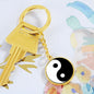 His and hers Couple keychain Yin and Yang, Personalized Wedding present keychain, Anniversary gift - I Love Heartstrings