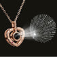 I love you Heart Projection Necklace Anniversary gift birthday gift for women - I Love Heartstrings