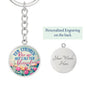 Keychain for mother keepsake gift with personalization and quote for mom - I Love Heartstrings