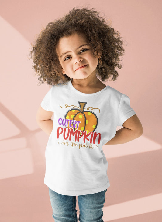 Kid's Cute Halloween Pumpkin Tee for Toddlers - I Love Heartstrings