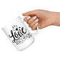 Love In A Mug Large 15 oz. White ceramic coffee cup Practical gift for girlfriend boyfriend Valentine's Day family members - I Love Heartstrings