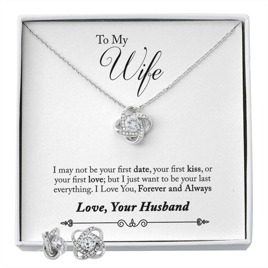 Love Knot Forever and Always Gift for Wife Anniversary gift Cubic Zirconia necklace love knot pendant - I Love Heartstrings