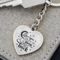 Love You to The Moon and Back Heart Keychain with Personalized engraving - I Love Heartstrings