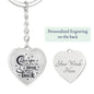 Love You to The Moon and Back Heart Keychain with Personalized engraving - I Love Heartstrings