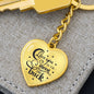 Love You to The Moon and Back Heart Keychain with Personalized engraving - I Love Heartstrings