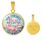 Mom Blessed Circle Necklace Gift for mother from children with custom engraving - I Love Heartstrings