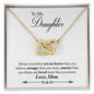 Mom Daughter Interlocking Hearts Necklace, To My Daughter, Birthday gift, Jewelry for Daughters, Always Remember Two Hearts Necklace - I Love Heartstrings