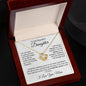 Mom to daughter necklace with heartfelt message card, Cubic Zirconia Love Knot Necklace gift for daughter - I Love Heartstrings