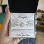 Mom to daughter necklace with heartfelt message card, Cubic Zirconia Love Knot Necklace gift for daughter - I Love Heartstrings