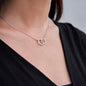 Perfect Pair of Rings Birthday Necklace for Wife, Cubic Zirconia ring necklace - I Love Heartstrings