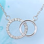 Perfect Pair of Rings Birthday Necklace for Wife, Cubic Zirconia ring necklace - I Love Heartstrings
