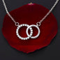 Perfect Pair of Rings Birthday Necklace for Wife, Cubic Zirconia ring necklace - I Love Heartstrings