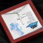 Personalized Graduation Cross with Colossians Message Card Snake Chain - I Love Heartstrings
