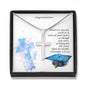 Personalized Graduation Cross with Colossians Message Card Snake Chain - I Love Heartstrings