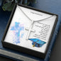 Personalized Graduation Cross with Colossians Message Card Snake Chain - I Love Heartstrings