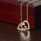 Personalized Interlocking hearts Necklace I'm Here for You - I Love Heartstrings