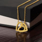 Personalized Interlocking hearts Necklace I'm Here for You - I Love Heartstrings