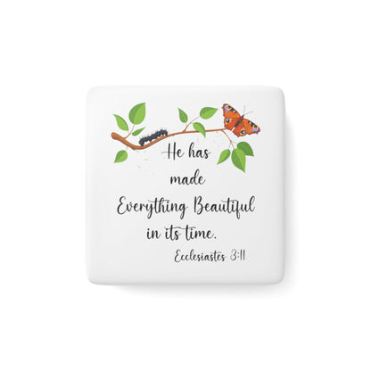 Porcelain Magnet, Square Scripture Magnet - I Love Heartstrings