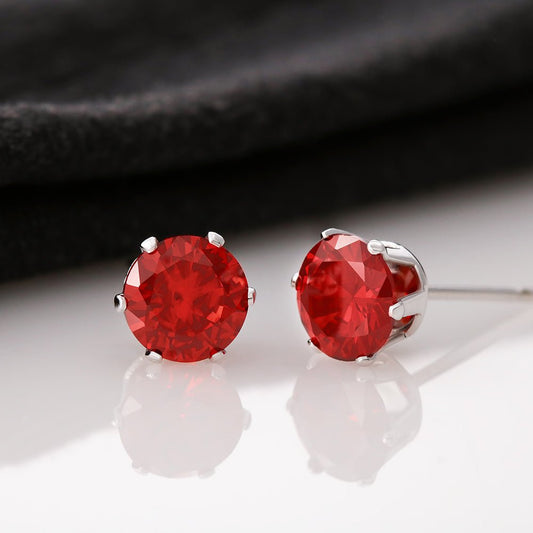 Red Cubic Zirconia Earrings - I Love Heartstrings