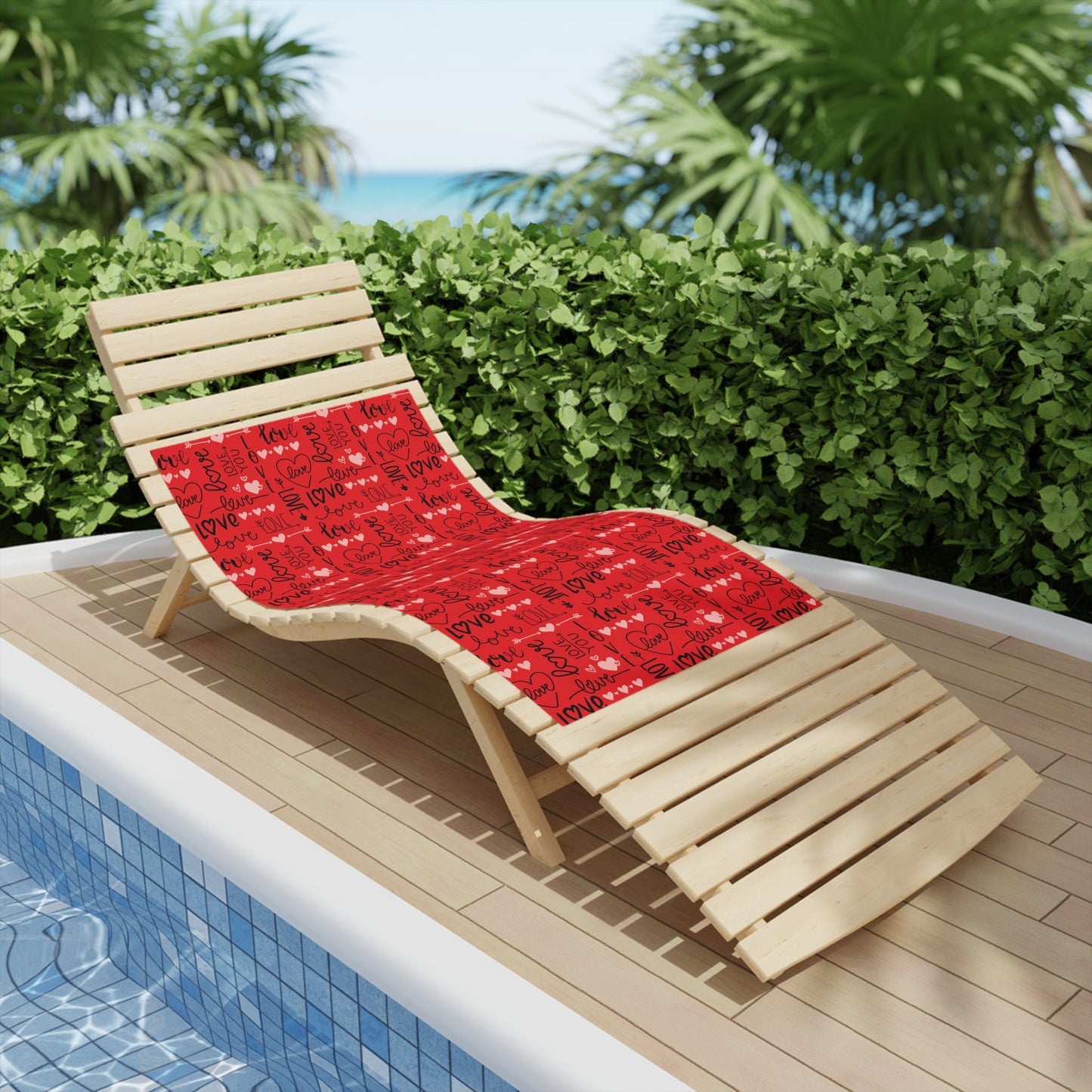 Red Love you Beach Towels - I Love Heartstrings