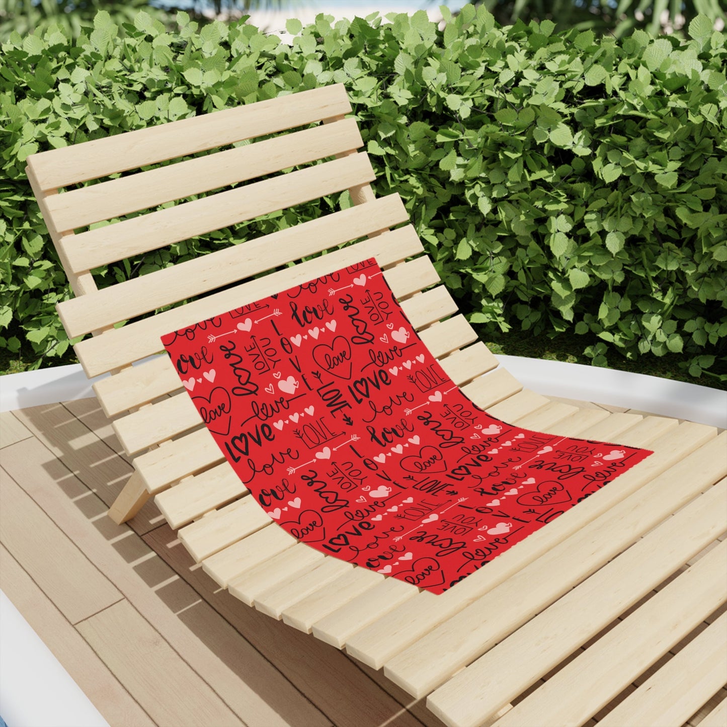 Red Love you Beach Towels - I Love Heartstrings