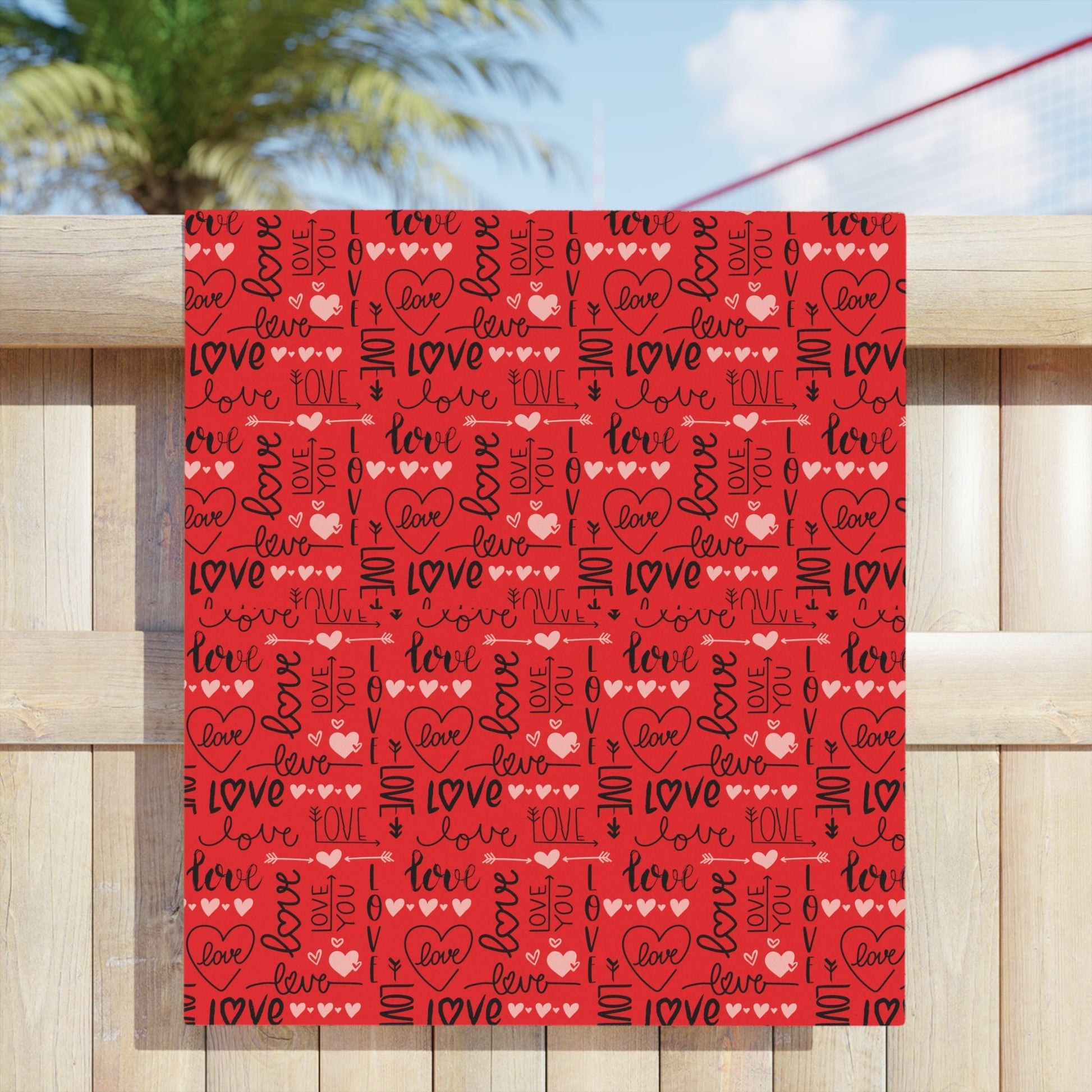 Red Love you Beach Towels - I Love Heartstrings