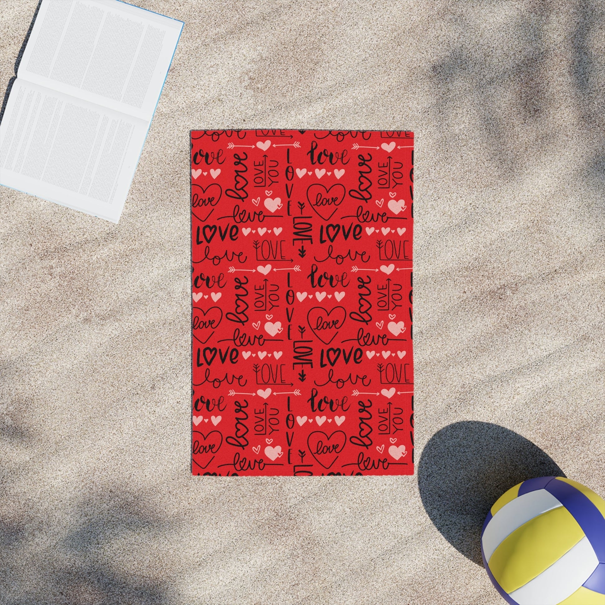 Red Love you Beach Towels - I Love Heartstrings