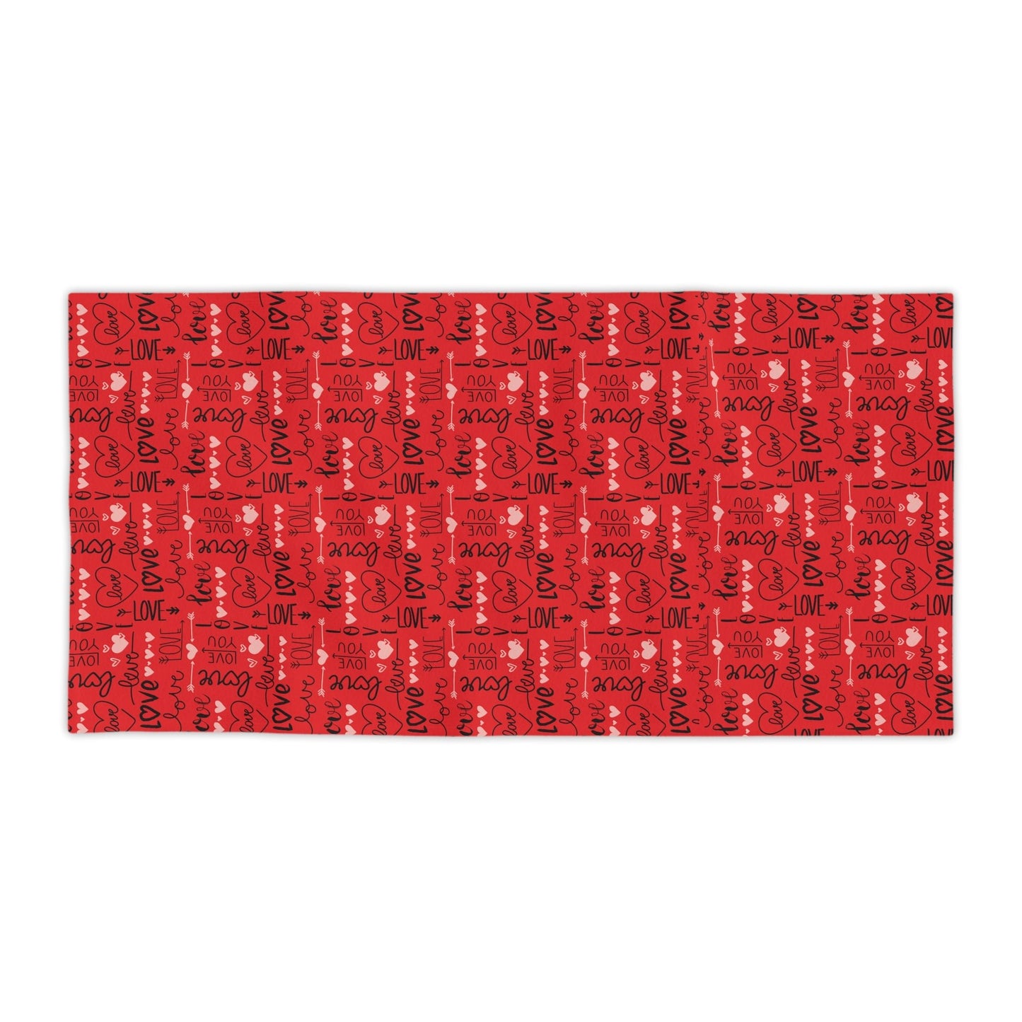Red Love you Beach Towels - I Love Heartstrings