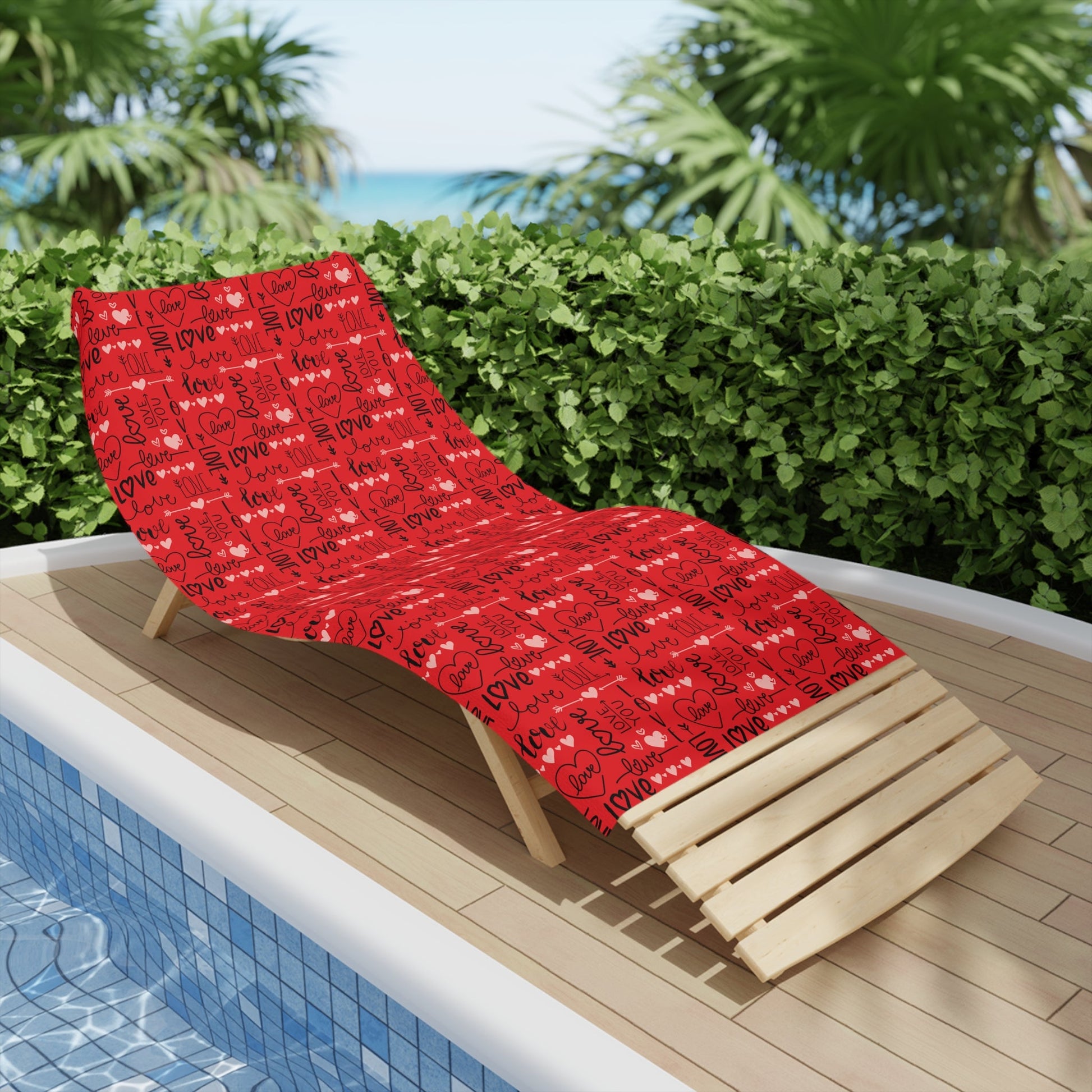 Red Love you Beach Towels - I Love Heartstrings