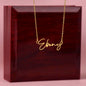 Signature Name Gold Necklace, Custom name necklace for Daughter - I Love Heartstrings