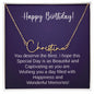Signature Name Necklace with Birthday Message Card Personalized gift for her - I Love Heartstrings