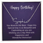 Signature Name Necklace with Birthday Message Card Personalized gift for her - I Love Heartstrings