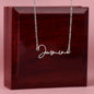 Signature Name Necklace with Birthday Message Card Personalized gift for her - I Love Heartstrings