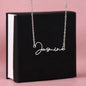 Signature Name Necklace with Birthday Message Card Personalized gift for her - I Love Heartstrings