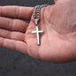 Son Gift Cross Necklace on Cuban Chain with Message Card - I Love Heartstrings