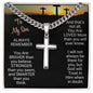 Son Gift Cross Necklace on Cuban Chain with Message Card - I Love Heartstrings