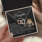 To My Daughter Heart Necklace with Personalized Message Card - I Love Heartstrings