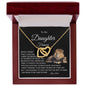 To My Daughter Heart Necklace with Personalized Message Card - I Love Heartstrings