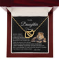 To My Daughter Heart Necklace with Personalized Message Card - I Love Heartstrings
