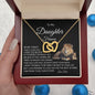 To My Daughter Heart Necklace with Personalized Message Card - I Love Heartstrings